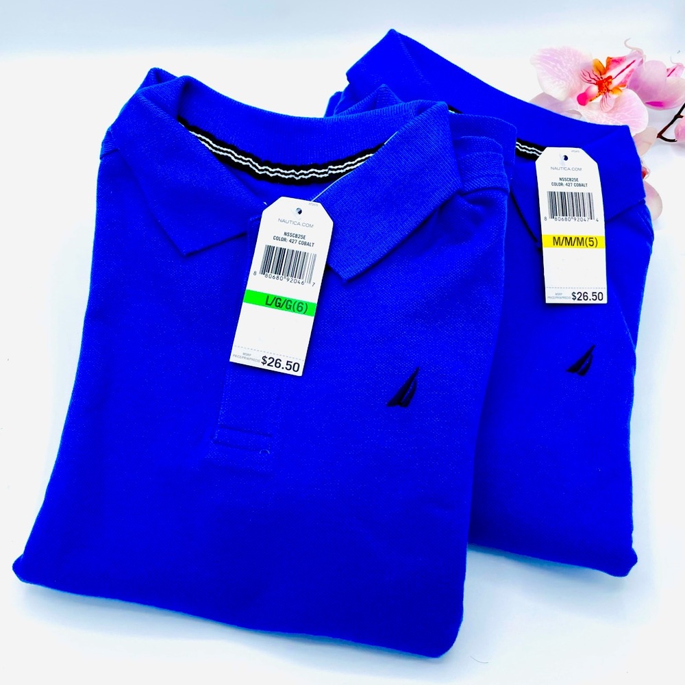 Náutica kids Blue Polo ( Bundle of 2 Polos . Size: 5 and Size 6)